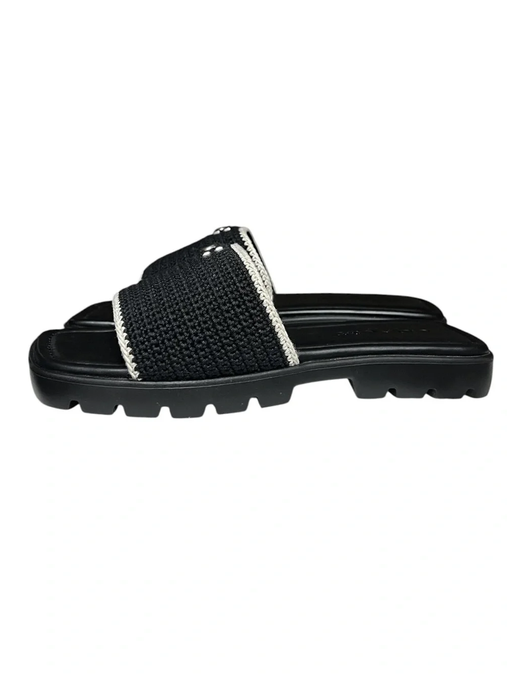 🌻NEW w/box Coach Florence Crochet Sandals Leather Espadrille Platform Size 7